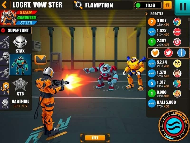 Mechanized Mayhem Masters gameplay screenshot showing robot combat